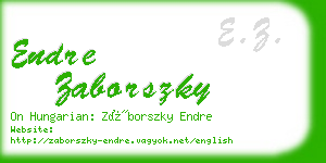 endre zaborszky business card